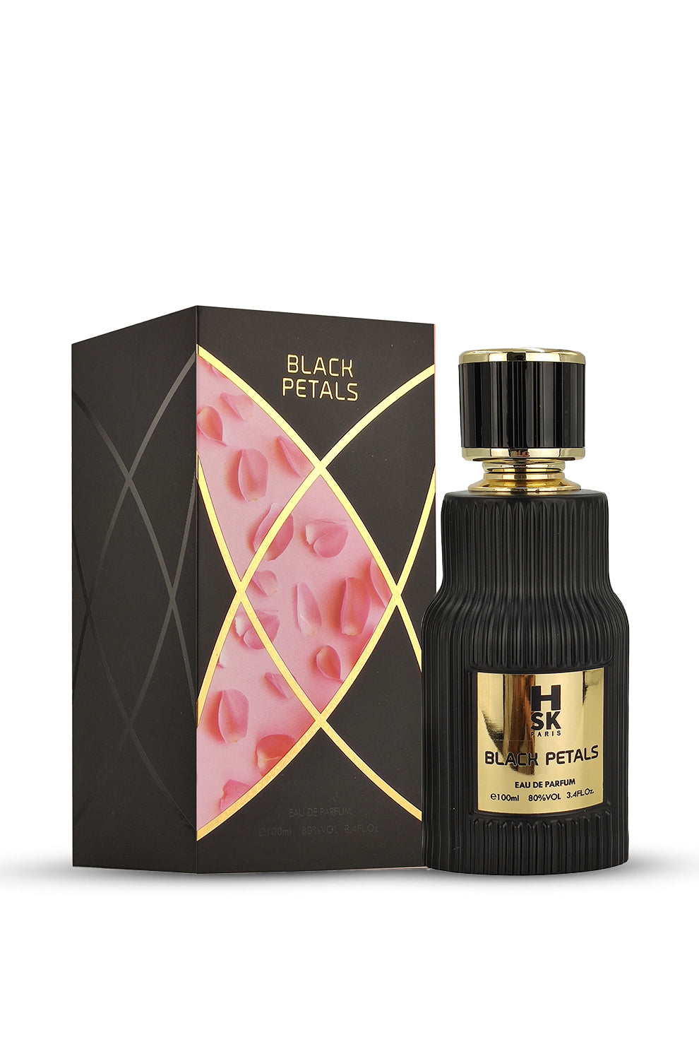 Black Petals Eau de Parfum 100ml by HSK Paris with elegant packaging