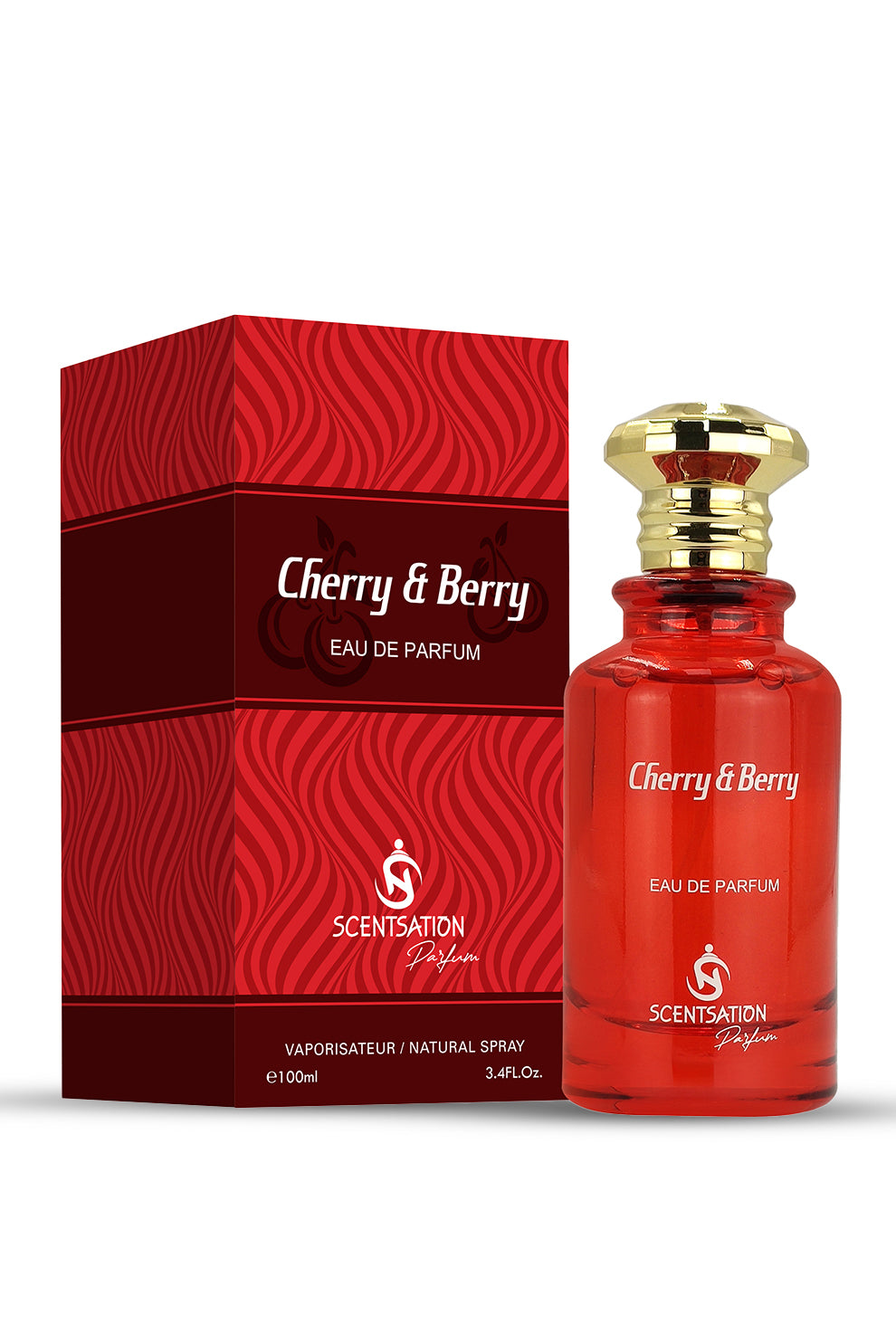 Cherry & Berry Eau de Parfum 100ml by Scentsation presented with premium packaging
