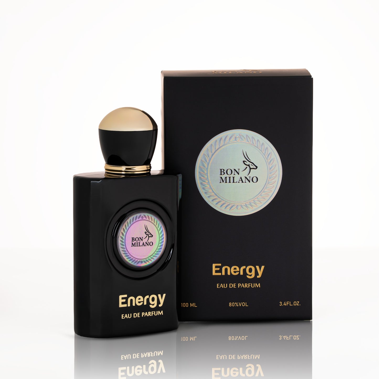 Premium Energy perfume box with matte textured finish and refined metallic accents, ideal for Ramadan gifting and elegant UAE luxury presentation.