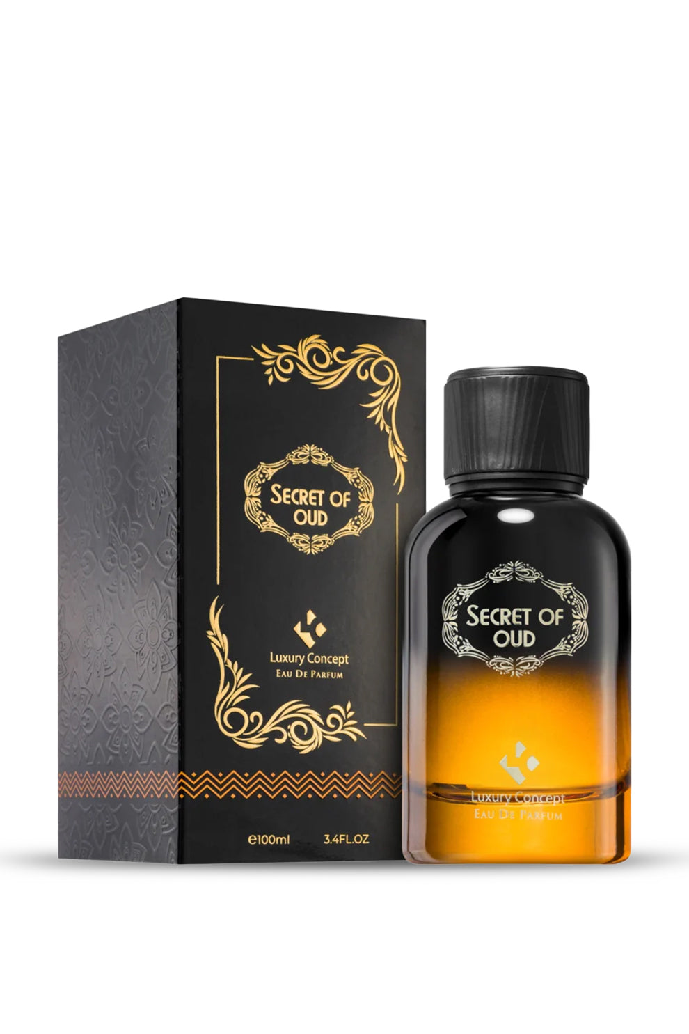 Secret of Oud Eau de Parfum 100ml by Luxury Concept displayed with its premium packaging box