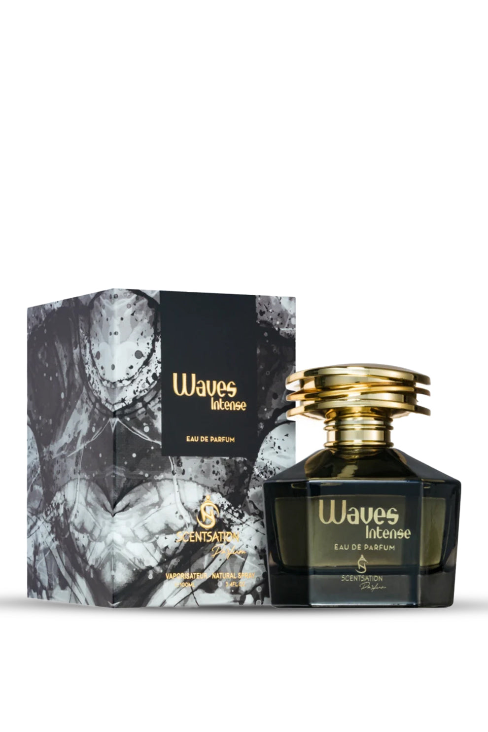 Waves Intense Eau de Parfum 100ml by Scentsation presented with its stylish packaging