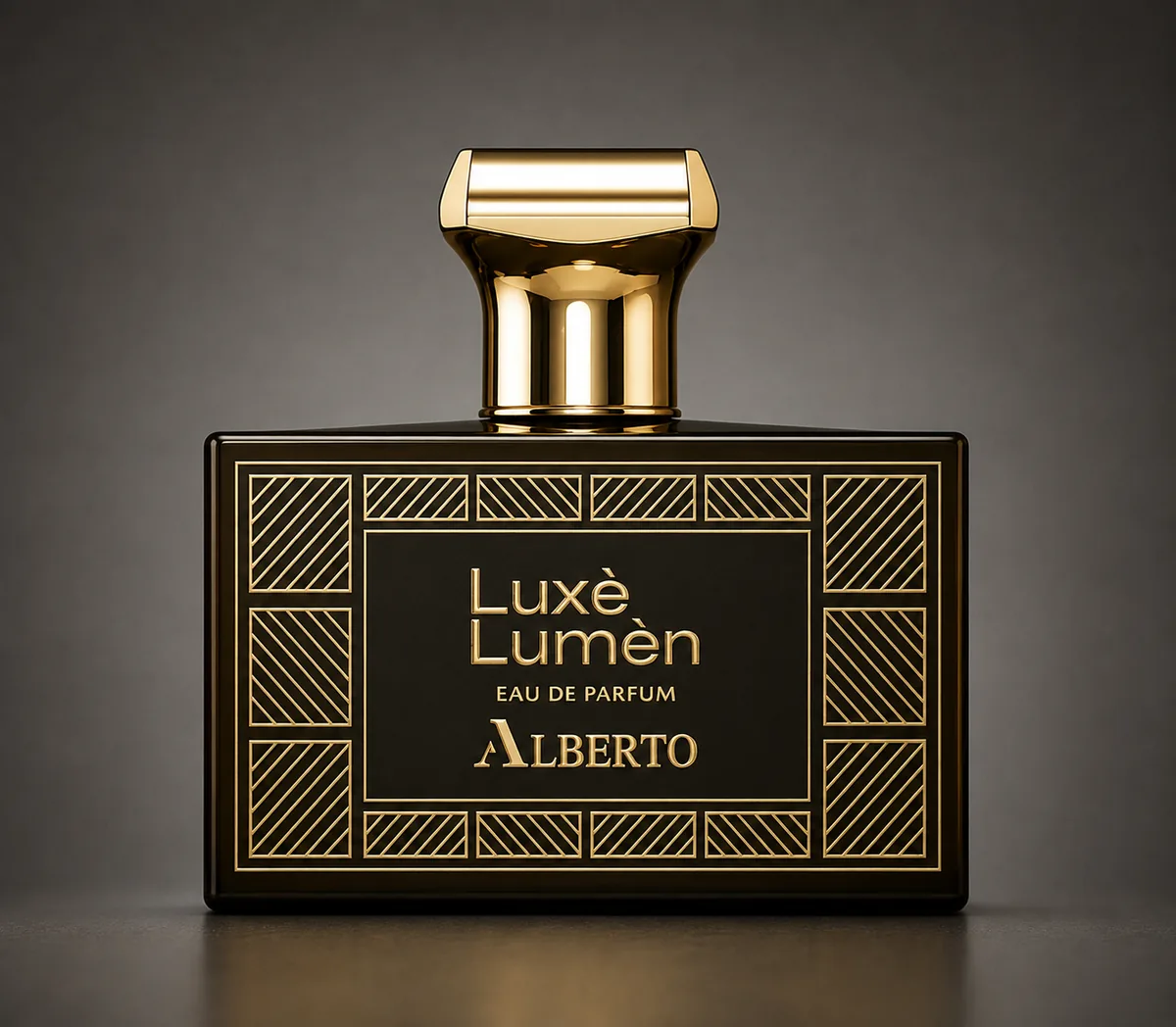 Luxe Lumen by Alberto Eau de Parfum in a black and gold art deco bottle