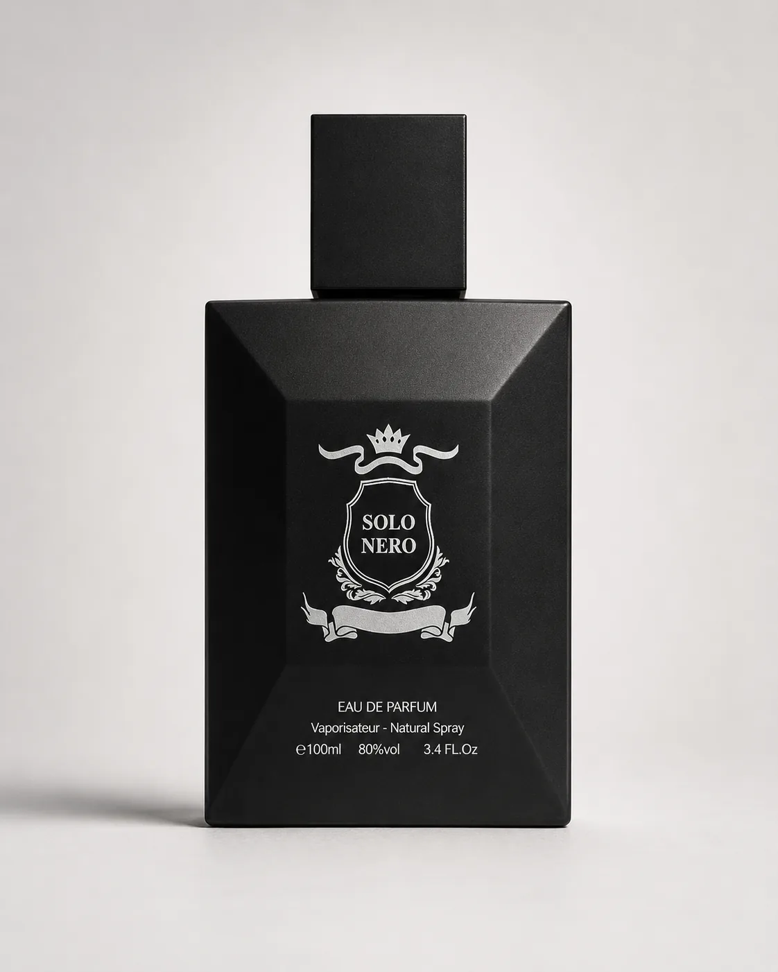 Solo Nero Eau de Parfum in a matte black bottle
