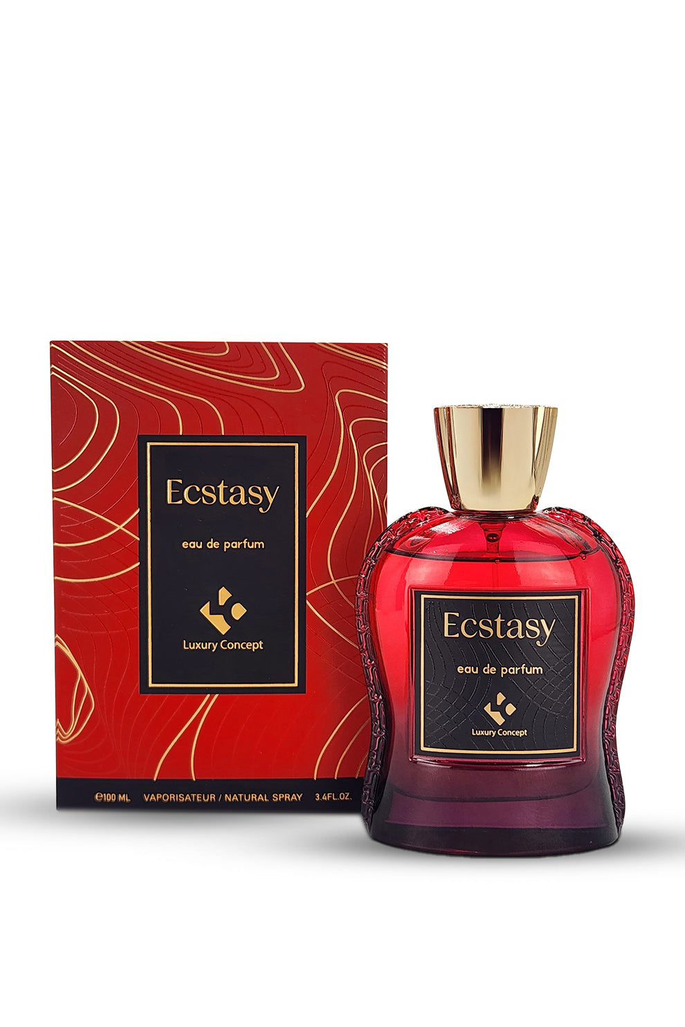 Ecstasy Eau de Parfum 100ml by Luxury Concept displayed with its refined packaging