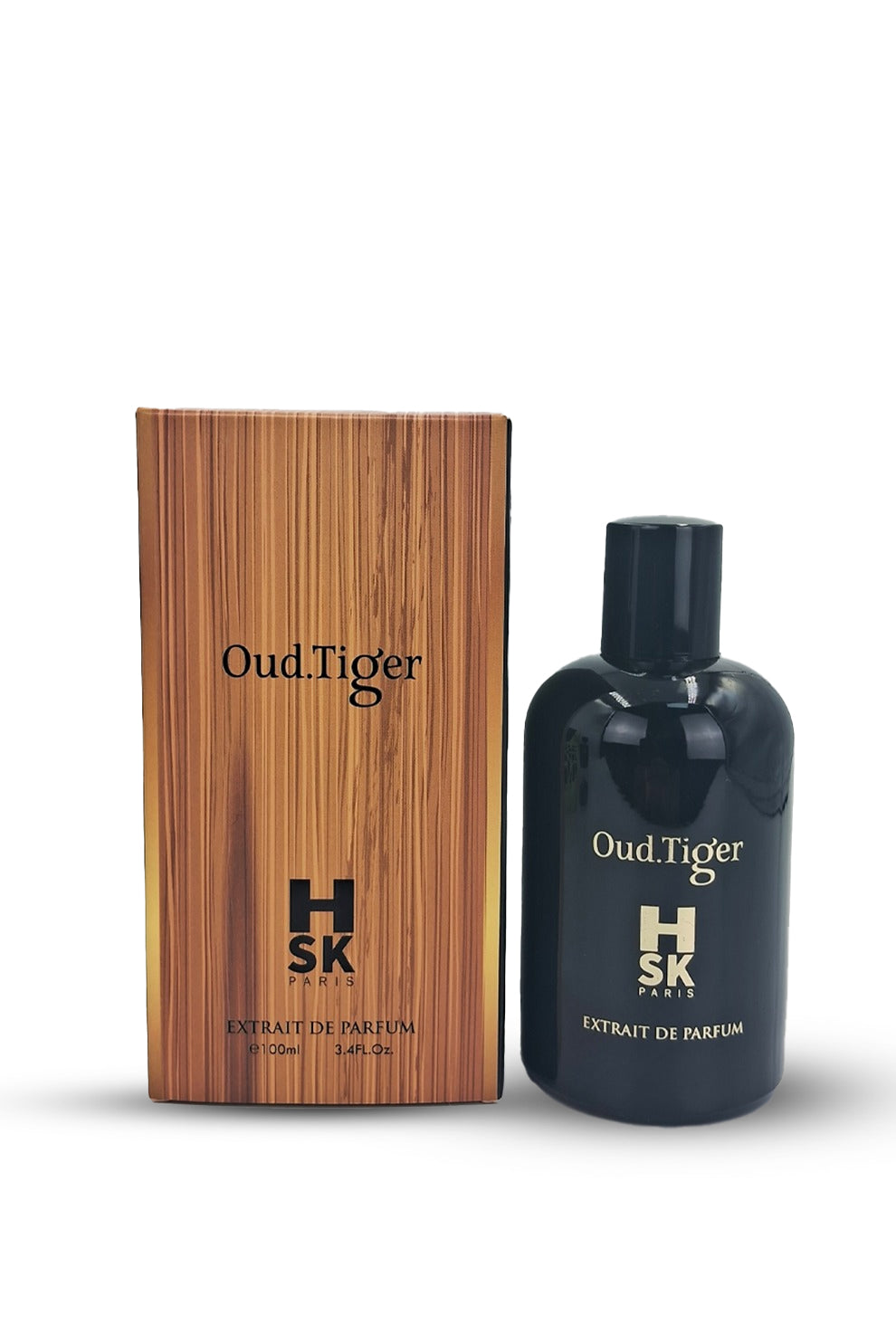 Oud Tiger Extrait de Parfum 100ml by Luxury Concept displayed with its premium packaging box