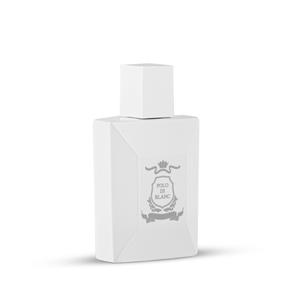 Polo DI Blanc elegant bottle with minimalist cap and clean lines, evoking simplicity and modern unisex sophistication.