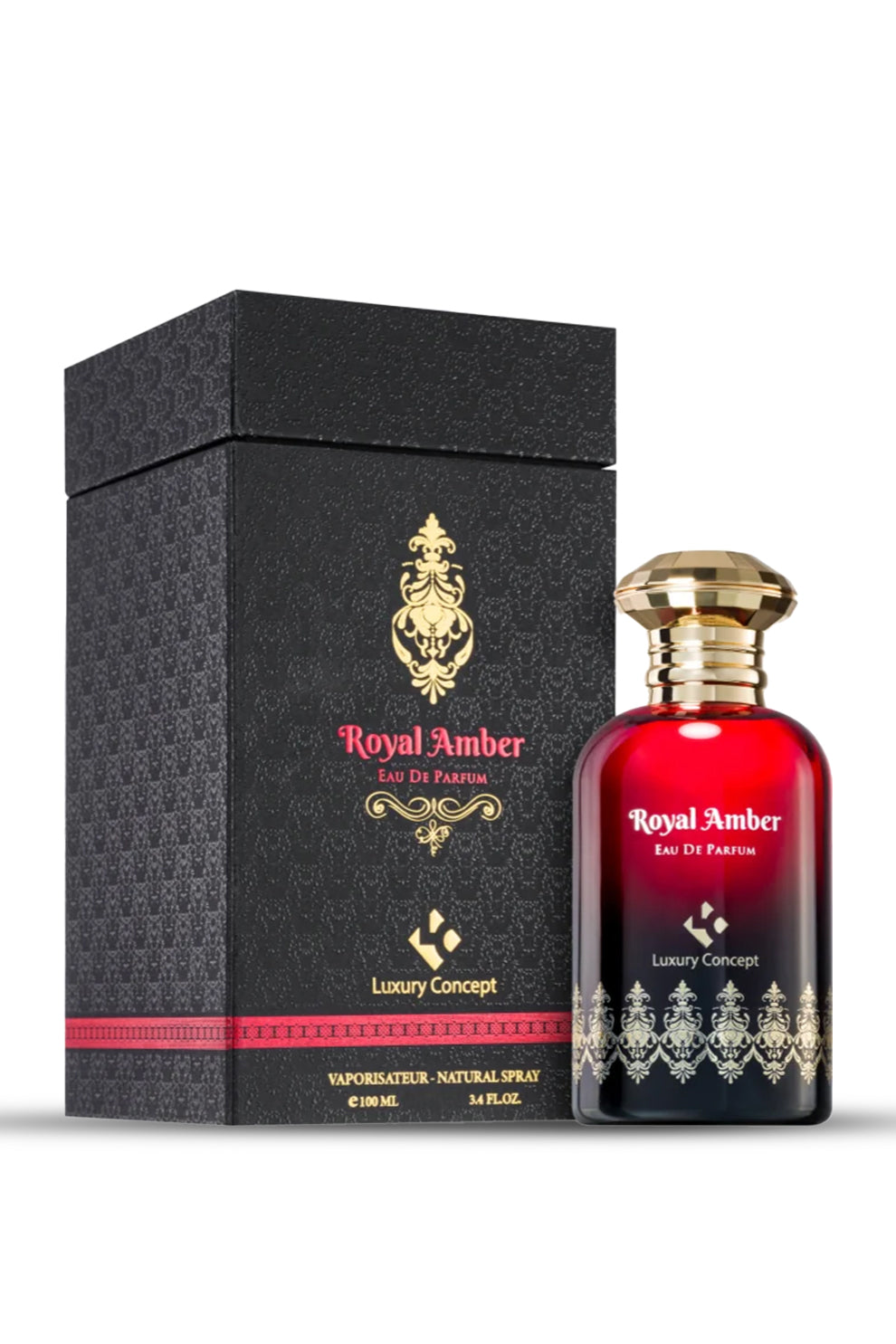 Royal Amber Eau de Parfum by Luxury Concept – unisex 100ml perfume bottle with box packaging