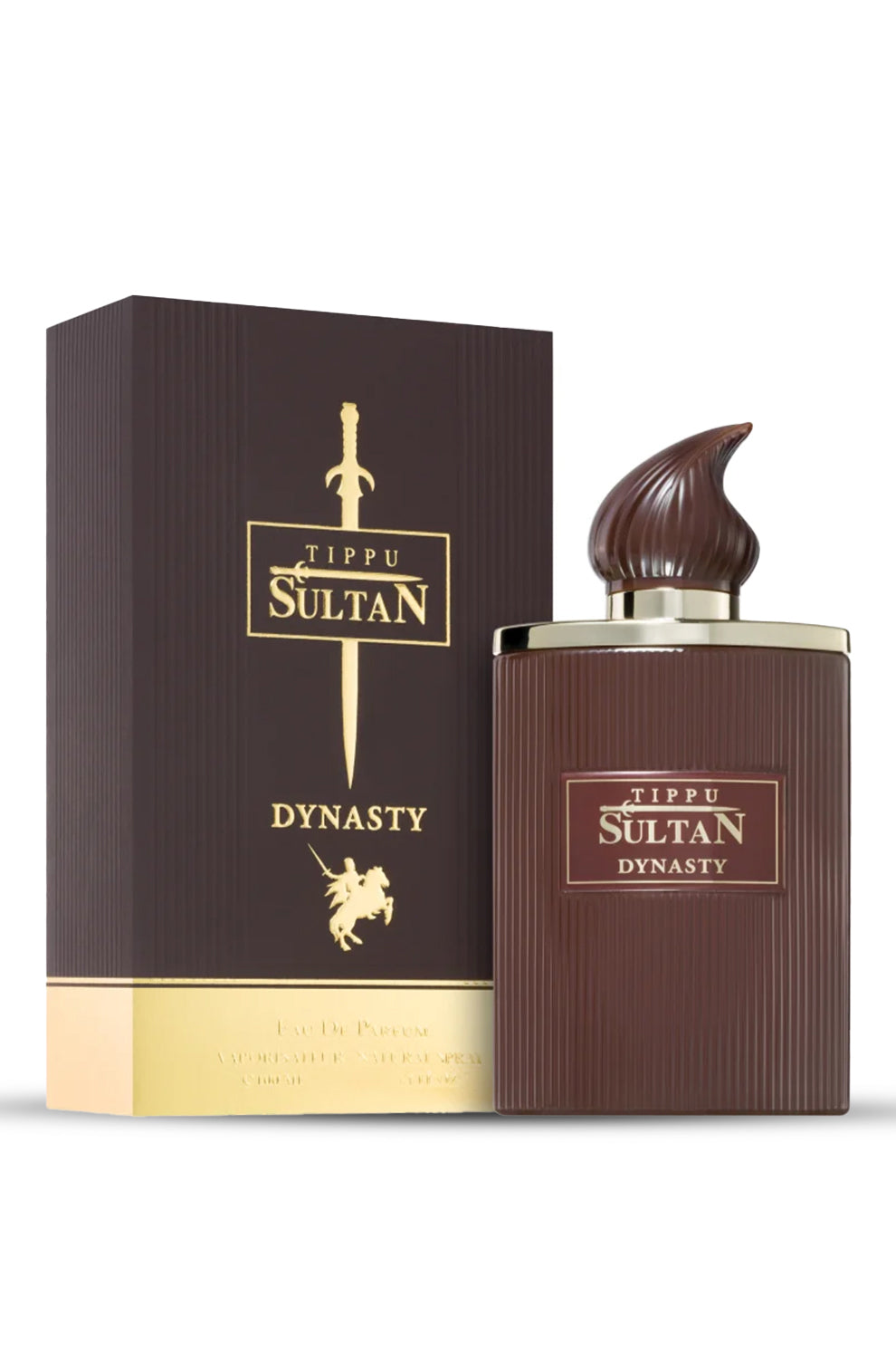 Dynasty Eau de Parfum 100ml from the Tippu Sultan collection by Luxury Concept displayed with its elegant packaging box