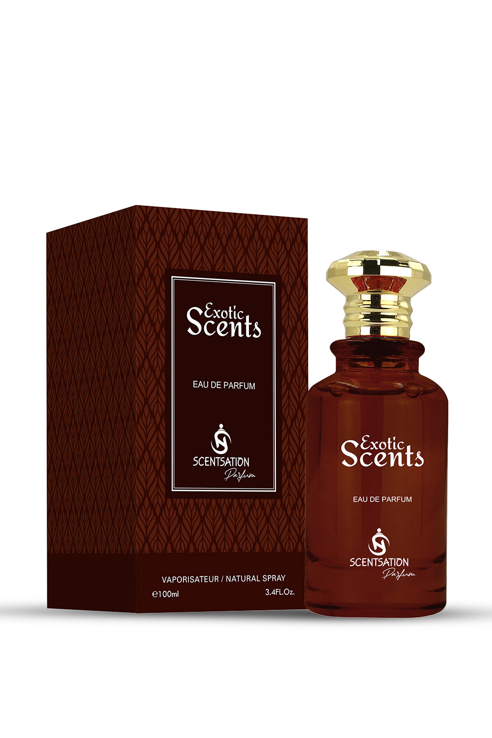 Exotic Scents Eau de Parfum 100ml by Scentsation presented with its elegant packaging